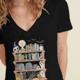 Ghost Book Reading Books Lover Teacher Happy Halloween Women's Jersey Short Sleeve Deep V-Neck Tshirt Ghost Book Reading Books Lover Teacher Happy Halloween Women's Jersey Short Sleeve Deep V-Neck Tshirt