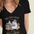 The Only Ghost I Need Is The Holy Ghost Books Reading Lovers Women's Jersey Short Sleeve Deep V-Neck Tshirt The Only Ghost I Need Is The Holy Ghost Books Reading Lovers Women's Jersey Short Sleeve Deep V-Neck Tshirt
