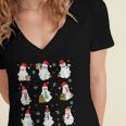 Ghosts Wearing Santa Hats Reading Books Christmas Book Lover Women's Jersey Short Sleeve Deep V-Neck Tshirt Ghosts Wearing Santa Hats Reading Books Christmas Book Lover Women's Jersey Short Sleeve Deep V-Neck Tshirt