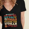 The Girl With The Books Became The Woman Writing Them Women's Jersey Short Sleeve Deep V-Neck Tshirt