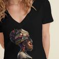 Girl Crown Of Books African Teacher Black History BHM Women's Jersey Short Sleeve Deep V-Neck Tshirt
