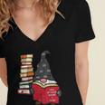 Gnome Read Reading Book Librarian Across America Women Kids Women's Jersey Short Sleeve Deep V-Neck Tshirt