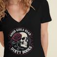 Good Girls Read Dirty Books Smut Reader Dark Romance Skull Women's Jersey Short Sleeve Deep V-Neck Tshirt Good Girls Read Dirty Books Smut Reader Dark Romance Skull Women's Jersey Short Sleeve Deep V-Neck Tshirt