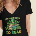 Goods Luck Read Librarian Book Patrick Days Shamrock Clover Women's Jersey Short Sleeve Deep V-Neck Tshirt Goods Luck Read Librarian Book Patrick Days Shamrock Clover Women's Jersey Short Sleeve Deep V-Neck Tshirt