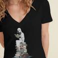Gothic Librarian Halloween Books Tee For Teachers Women's Jersey Short Sleeve Deep V-Neck Tshirt Gothic Librarian Halloween Books Tee For Teachers Women's Jersey Short Sleeve Deep V-Neck Tshirt