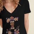 Haha Made You Read Shirt Book Reader Flower Floral Women's Jersey Short Sleeve Deep V-Neck Tshirt