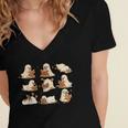 Halloween Ghost Book Lover Women's Jersey Short Sleeve Deep V-Neck Tshirt