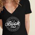 What Happens In Book Club Stays In Book Club Book Lover Women's Jersey Short Sleeve Deep V-Neck Tshirt