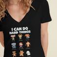I Can Do Hard Things Children's Book Characters Women's Jersey Short Sleeve Deep V-Neck Tshirt
