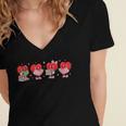 Heart Reading Books Valentine Teacher Library Book Lover Women's Jersey Short Sleeve Deep V-Neck Tshirt