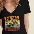 Hema Definition Like A Book Club With Swords Women's Jersey Short Sleeve Deep V-Neck Tshirt