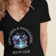 High Lords & Wingleaders Book Club Fantasy Storm Dragon Women's Jersey Short Sleeve Deep V-Neck Tshirt High Lords & Wingleaders Book Club Fantasy Storm Dragon Women's Jersey Short Sleeve Deep V-Neck Tshirt
