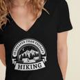 Hiking It's Cheaper Than A Therapy Introvert Shirt Women's Jersey Short Sleeve Deep V-Neck Tshirt