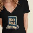 Holy Book Costume For Jesus And Bible Lovers Women's Jersey Short Sleeve Deep V-Neck Tshirt