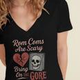 Horror Book Club Creepy Reader Gothic Fiction Thriller Fan Women's Jersey Short Sleeve Deep V-Neck Tshirt