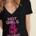 Hot Girls Read Books Cute Book Reader Women Women's Jersey Short Sleeve Deep V-Neck Tshirt Hot Girls Read Books Cute Book Reader Women Women's Jersey Short Sleeve Deep V-Neck Tshirt