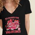 HUGvyn All Booked For Valentines Teacher Book Reading Heart Women's Jersey Short Sleeve Deep V-Neck Tshirt HUGvyn All Booked For Valentines Teacher Book Reading Heart Women's Jersey Short Sleeve Deep V-Neck Tshirt