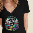 I'd Rather Be Coloring Books Color Drawing Book Women's Jersey Short Sleeve Deep V-Neck Tshirt I'd Rather Be Coloring Books Color Drawing Book Women's Jersey Short Sleeve Deep V-Neck Tshirt