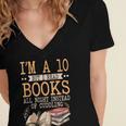 I'm A 10 But I Read Books All Night Bookworm Reader Reading Women's Jersey Short Sleeve Deep V-Neck Tshirt I'm A 10 But I Read Books All Night Bookworm Reader Reading Women's Jersey Short Sleeve Deep V-Neck Tshirt