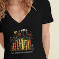 I'm With The Banned Banned Books Colorful Literary Fr Women's Jersey Short Sleeve Deep V-Neck Tshirt I'm With The Banned Banned Books Colorful Literary Fr Women's Jersey Short Sleeve Deep V-Neck Tshirt