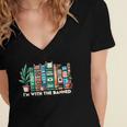 I'm With The Banned Books I Read Banned Books Lovers Women's Jersey Short Sleeve Deep V-Neck Tshirt I'm With The Banned Books I Read Banned Books Lovers Women's Jersey Short Sleeve Deep V-Neck Tshirt