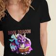I'm A Book Dragon Not A Worm Women's Jersey Short Sleeve Deep V-Neck Tshirt