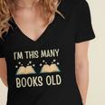I'm This Many Books Old Read Book 2nd Birthday 2 Years Old Women's Jersey Short Sleeve Deep V-Neck Tshirt