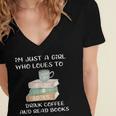 I'm Just a Girl Who Loves To Drink Coffee And Read Books Women's Jersey Short Sleeve Deep V-Neck Tshirt I'm Just a Girl Who Loves To Drink Coffee And Read Books Women's Jersey Short Sleeve Deep V-Neck Tshirt