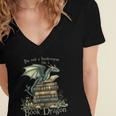 I'm Not A Bookworm I'm A Book Dragon Women's Jersey Short Sleeve Deep V-Neck Tshirt I'm Not A Bookworm I'm A Book Dragon Women's Jersey Short Sleeve Deep V-Neck Tshirt