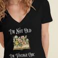 I'm Not Old Women Shirt Vintage Chic Floral Book Women's Jersey Short Sleeve Deep V-Neck Tshirt