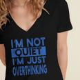 I'm Not Quite I'm Overthinking Introvert Quote Women's Jersey Short Sleeve Deep V-Neck Tshirt