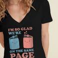 I'm So Glad We'Re On The Same Page Book Lover Writer Women's Jersey Short Sleeve Deep V-Neck Tshirt