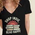 Independent Bookstore Fans Shop Local Literary Community Women's Jersey Short Sleeve Deep V-Neck Tshirt Independent Bookstore Fans Shop Local Literary Community Women's Jersey Short Sleeve Deep V-Neck Tshirt