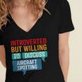 Introvert Aircraft Spotting Lovers Men & Women Women's Jersey Short Sleeve Deep V-Neck Tshirt