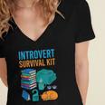 Introvert Book Lover Introvert Survival Kit Women's Jersey Short Sleeve Deep V-Neck Tshirt Introvert Book Lover Introvert Survival Kit Women's Jersey Short Sleeve Deep V-Neck Tshirt
