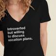 Introvert Travel Lovers Introverted Nomad Vacation Women's Jersey Short Sleeve Deep V-Neck Tshirt
