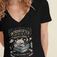 Introverted But Willing To Discuss Books Club Cozy Aesthetic Women's Jersey Short Sleeve Deep V-Neck Tshirt Introverted But Willing To Discuss Books Club Cozy Aesthetic Women's Jersey Short Sleeve Deep V-Neck Tshirt