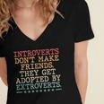 Introverts Don’t Make Friends They Get Adopted By Extroverts Women's Jersey Short Sleeve Deep V-Neck Tshirt Introverts Don’t Make Friends They Get Adopted By Extroverts Women's Jersey Short Sleeve Deep V-Neck Tshirt