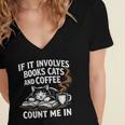 If It Involves Cats Books Coffee Introvert Pet Lover Women's Jersey Short Sleeve Deep V-Neck Tshirt If It Involves Cats Books Coffee Introvert Pet Lover Women's Jersey Short Sleeve Deep V-Neck Tshirt