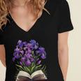 Irises Flowers Book Iris Floral Women's Jersey Short Sleeve Deep V-Neck Tshirt Irises Flowers Book Iris Floral Women's Jersey Short Sleeve Deep V-Neck Tshirt