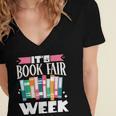 It's Book Fair Week Women's Jersey Short Sleeve Deep V-Neck Tshirt It's Book Fair Week Women's Jersey Short Sleeve Deep V-Neck Tshirt