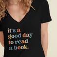 It's A Good Day To Read A Book Books Library Reading Women's Jersey Short Sleeve Deep V-Neck Tshirt
