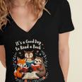Its A Good Day To Read Book Cute Fox Sloth Owl Novel Reading Women's Jersey Short Sleeve Deep V-Neck Tshirt Its A Good Day To Read Book Cute Fox Sloth Owl Novel Reading Women's Jersey Short Sleeve Deep V-Neck Tshirt