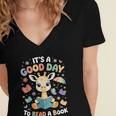 It's a Good Day To Read a Book Cute Giraffe Women's Jersey Short Sleeve Deep V-Neck Tshirt It's a Good Day To Read a Book Cute Giraffe Women's Jersey Short Sleeve Deep V-Neck Tshirt