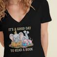 Its A Good Day To Read A Book Cute Pig & Elephant Adventure Women's Jersey Short Sleeve Deep V-Neck Tshirt Its A Good Day To Read A Book Cute Pig & Elephant Adventure Women's Jersey Short Sleeve Deep V-Neck Tshirt