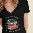 It's a Good Day To Read a Book Floral Stack Tee Women's Jersey Short Sleeve Deep V-Neck Tshirt It's a Good Day To Read a Book Floral Stack Tee Women's Jersey Short Sleeve Deep V-Neck Tshirt