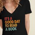 It's A Good Day To Read A Book Retro Vintage Teacher Women's Jersey Short Sleeve Deep V-Neck Tshirt It's A Good Day To Read A Book Retro Vintage Teacher Women's Jersey Short Sleeve Deep V-Neck Tshirt