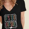 It's Too Nonfictiony Outside Reading Quote Bookish Women's Jersey Short Sleeve Deep V-Neck Tshirt It's Too Nonfictiony Outside Reading Quote Bookish Women's Jersey Short Sleeve Deep V-Neck Tshirt