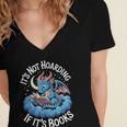 It's Not Hoarding If It's Books Women's Jersey Short Sleeve Deep V-Neck Tshirt