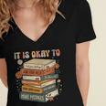 Its Okay Not To Be Okay Mental Health Awareness Floral Books Women's Jersey Short Sleeve Deep V-Neck Tshirt Its Okay Not To Be Okay Mental Health Awareness Floral Books Women's Jersey Short Sleeve Deep V-Neck Tshirt